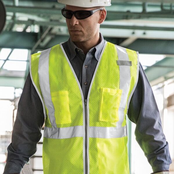 Premium Brilliant Series® Three-Pocket Zippered Mesh Vest Thumbnail